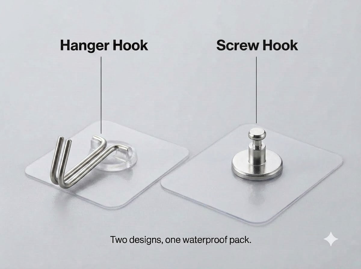 Self Adhesive Heavy Duty Hooks (40 Item)