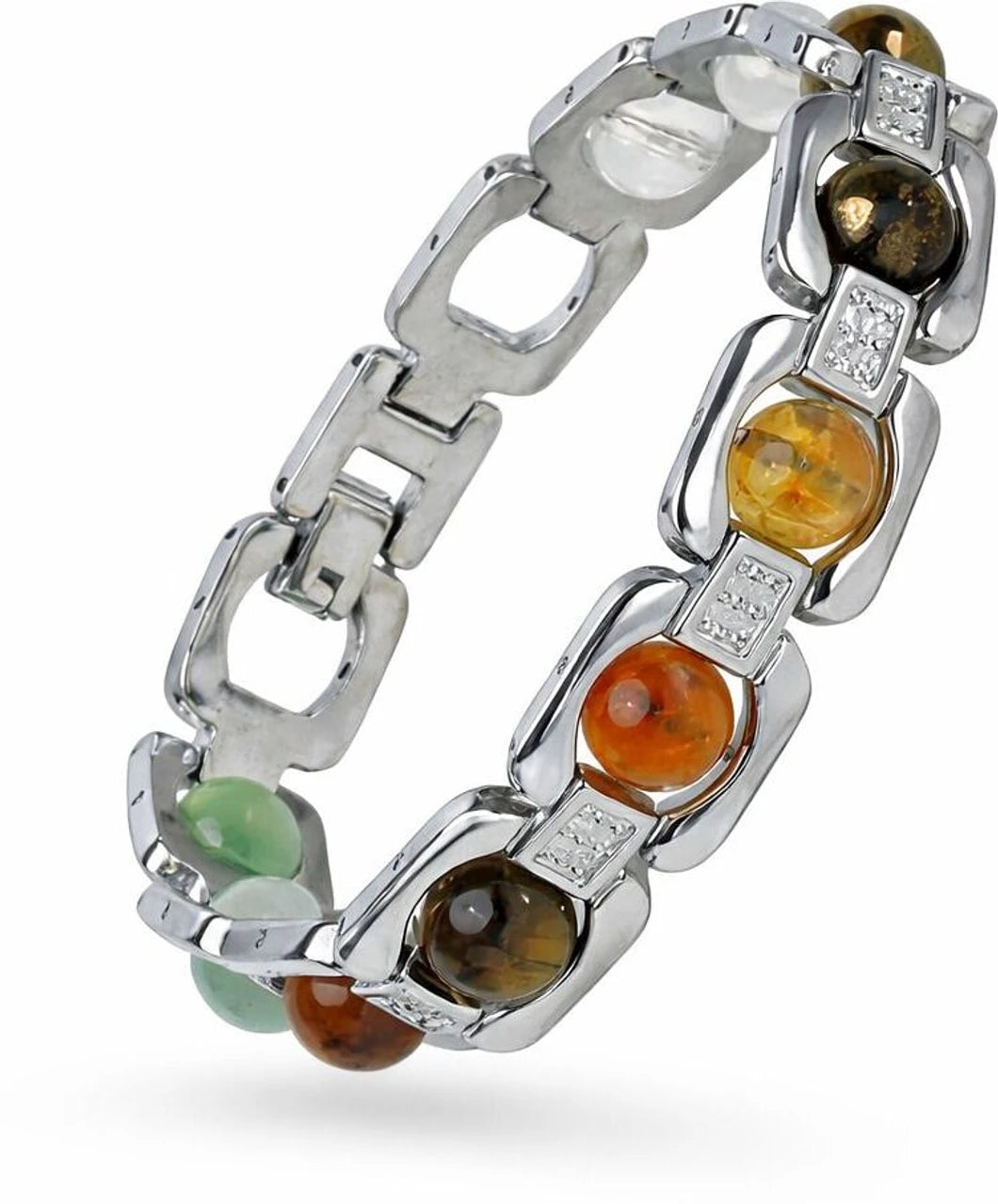 Crystal,Tiger's Eye, Citrine, Clear Quart Jade Bracelet