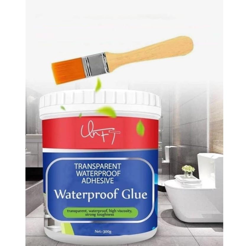 Transparent Waterproof Glue With Free Brush 200g Each (Pack Of 2)