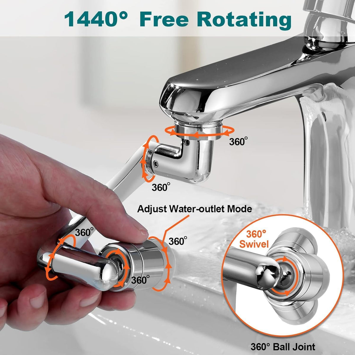 2 Mode Splash Filter Kitchen Tap Extended Faucet